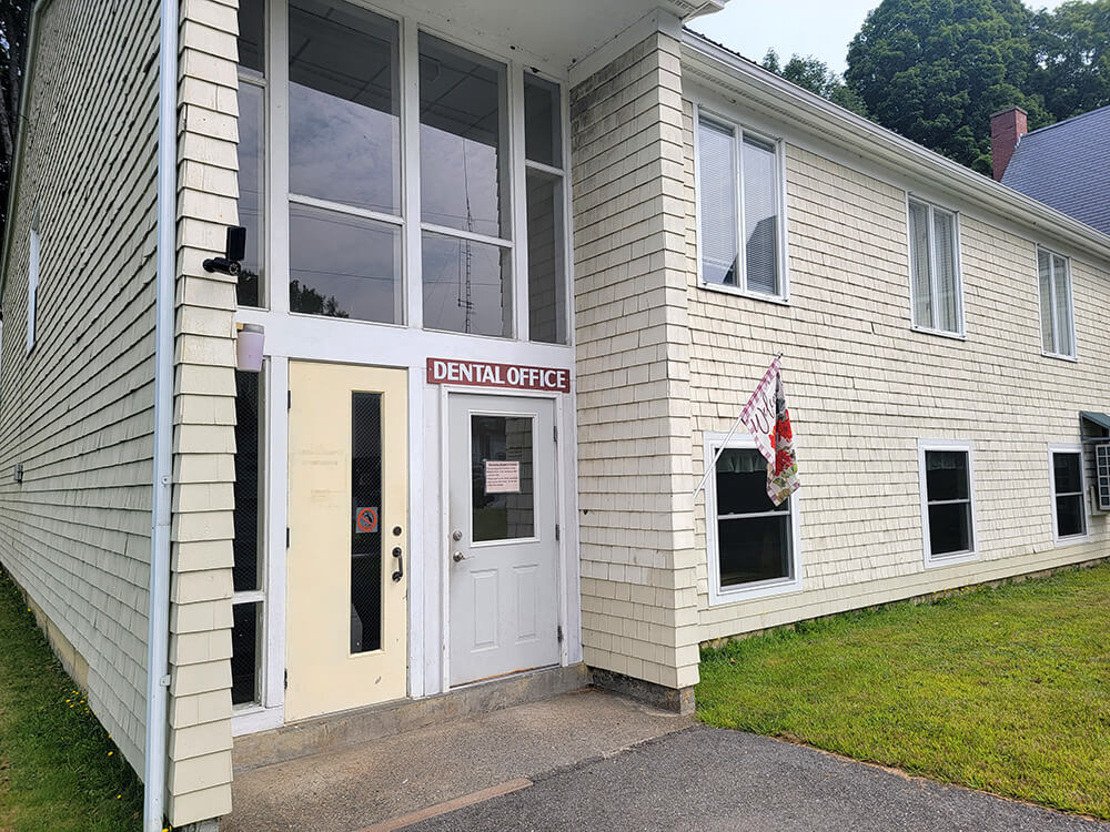 Dental office building entrance Guilford, Maine